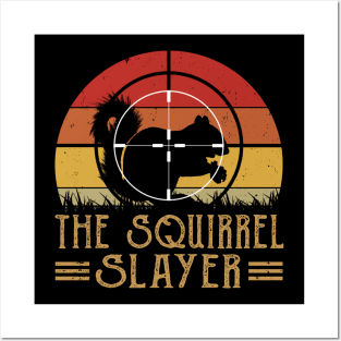 Furry Flirtation The Squirrel Slayer, Stylish Tee for Woodland Aficionados Posters and Art